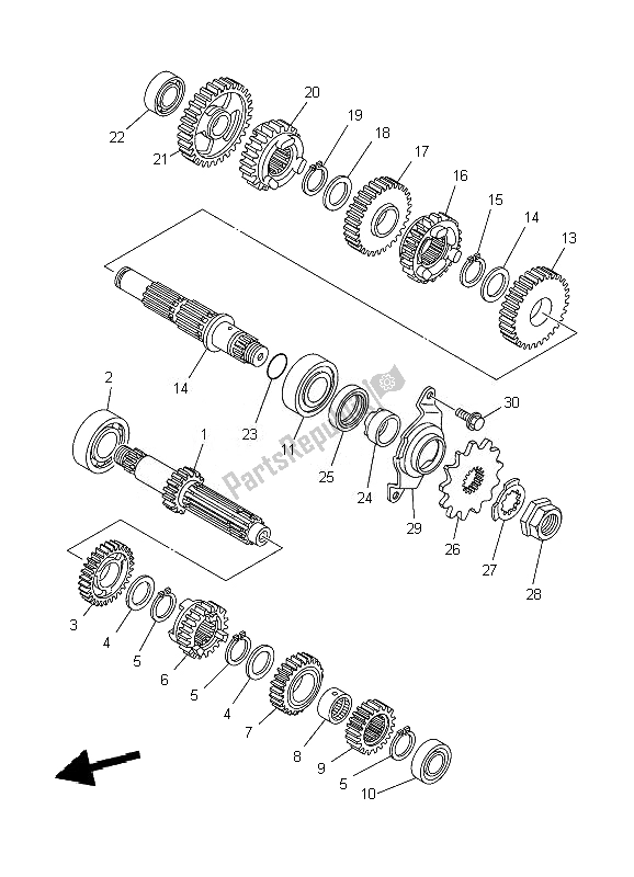 Toutes les pièces pour le Transmission du Yamaha YZ 250F 2007