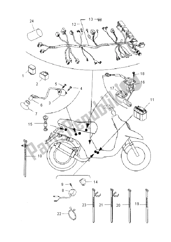 Alle onderdelen voor de Elektrisch 2 van de Yamaha CW 50N 2011