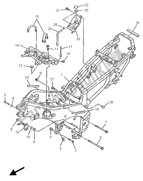 Toutes les pièces pour le Cadre du Yamaha YZF 600R Thundercat 1996