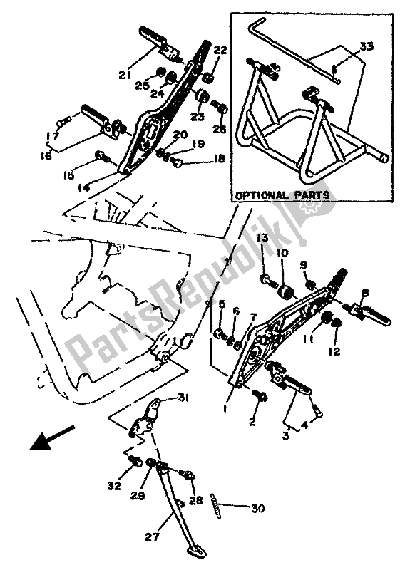 Todas las partes para Soporte Y Reposapiés de Yamaha RD 500 LC 1985