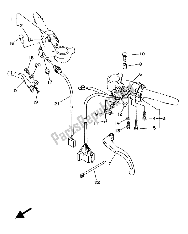 Tutte le parti per il Impugnatura Interruttore E Leva del Yamaha TZR 125 1993