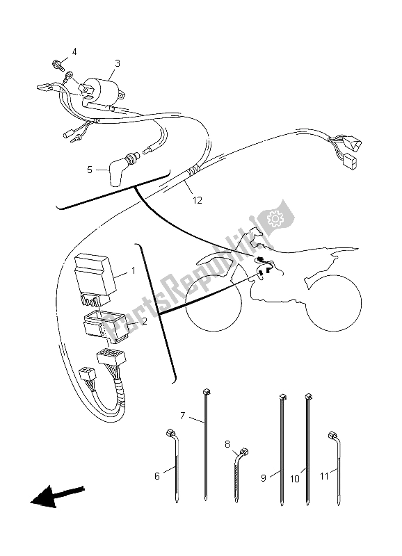 Wszystkie części do Elektryczny 1 Yamaha YZ 250 2004