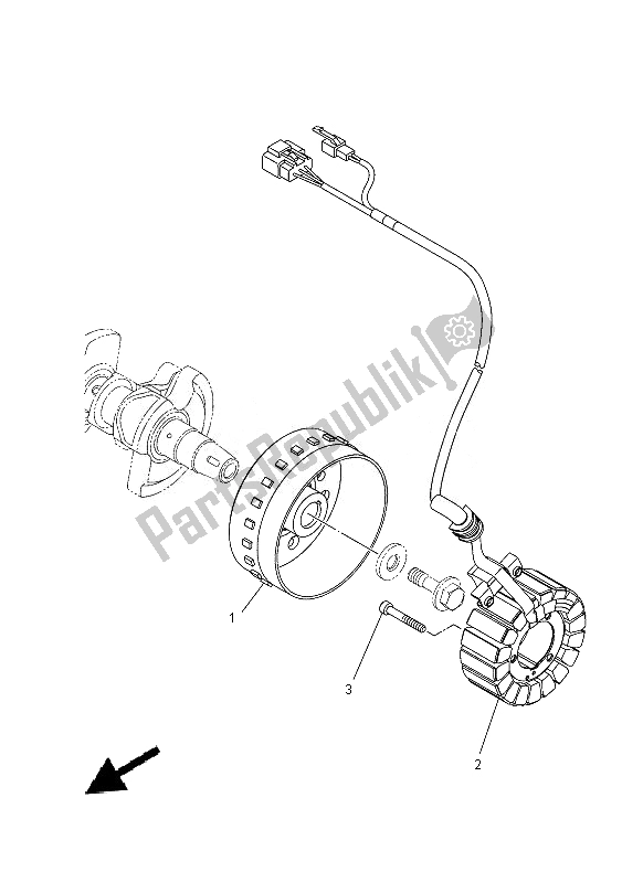 Alle onderdelen voor de Generator van de Yamaha MT 09 900 2014