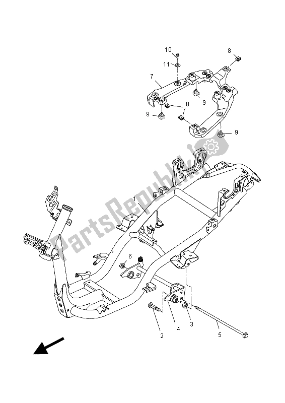 All parts for the Frame of the Yamaha NS 50 2015