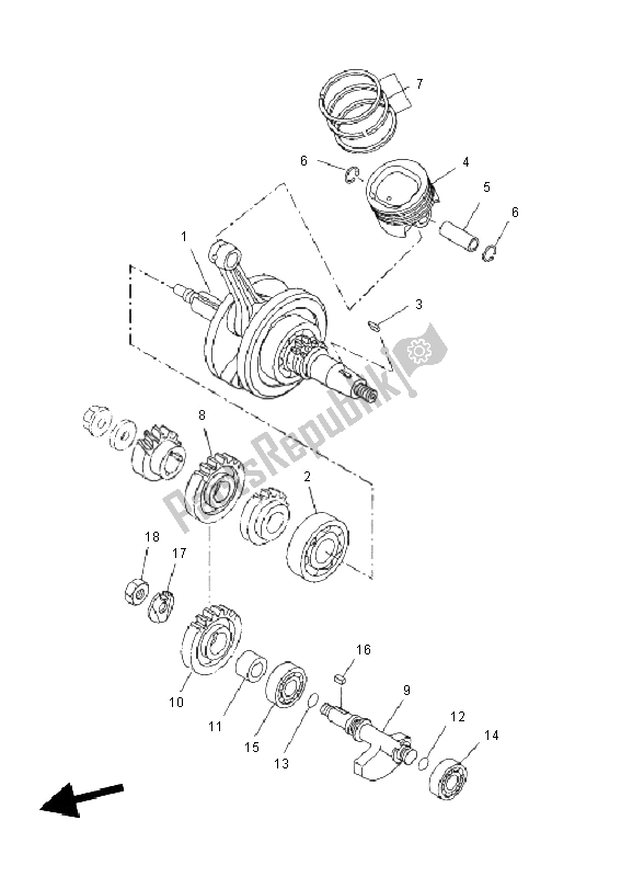 Tutte le parti per il Albero Motore E Pistone del Yamaha YZF R 125 2011