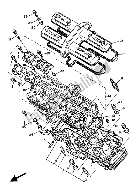 Todas las partes para Cabeza De Cilindro de Yamaha FZ 750 1986
