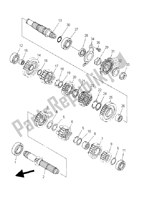 Toutes les pièces pour le Transmission du Yamaha WR 450F 2011