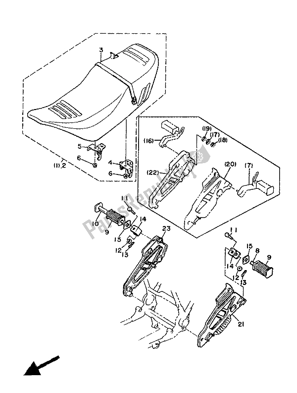 All parts for the Alternate (chassis) (for Fi) of the Yamaha XJ 600 1986