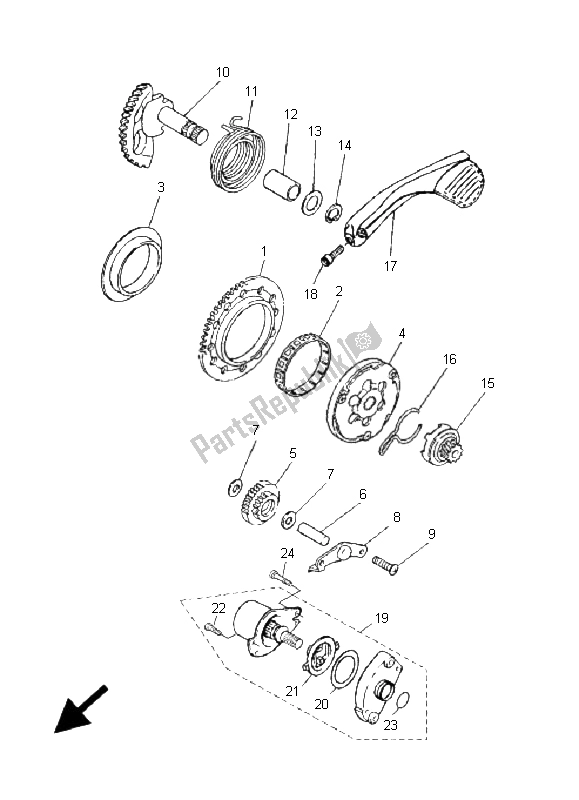 All parts for the Starter of the Yamaha CS 50 AC Jogr 2005