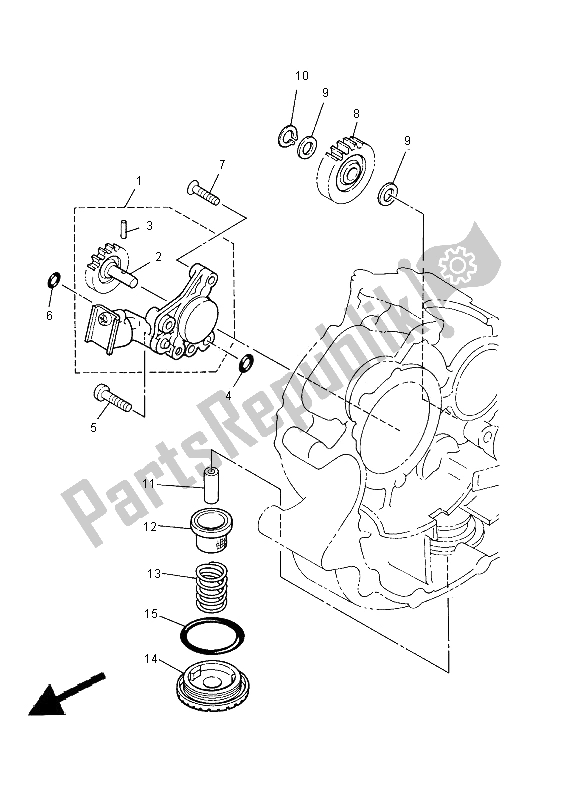 All parts for the Oil Pump of the Yamaha XVS 125 Dragstar 2000