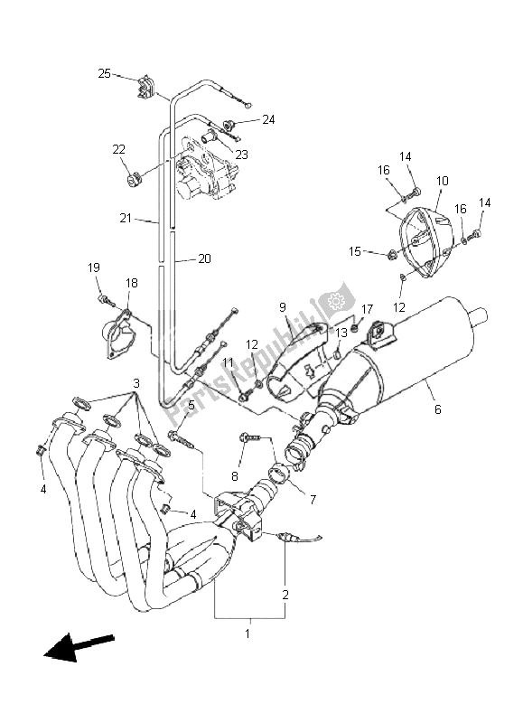 Tutte le parti per il Scarico del Yamaha FZ1 S Fazer 1000 2010