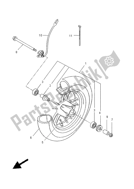 Todas las partes para Rueda Delantera de Yamaha YN 50 FM 2013