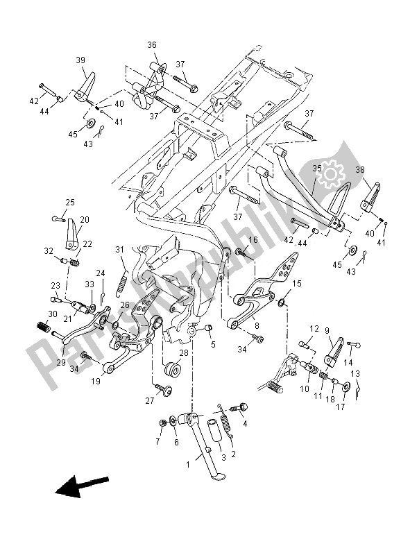 Todas las partes para Soporte Y Reposapiés de Yamaha YZF R 125 2010