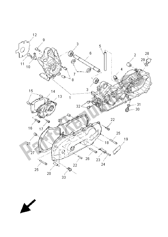 All parts for the Crankcase of the Yamaha YQ 50R Aerox 2006