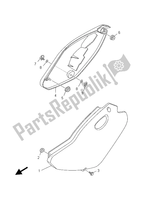 Todas as partes de Tampa Lateral do Yamaha TT R 125 SW LW 2003