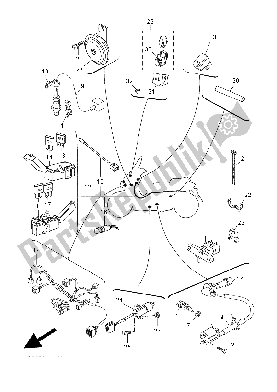 Tutte le parti per il Elettrico 2 del Yamaha YP 400 RA 2015