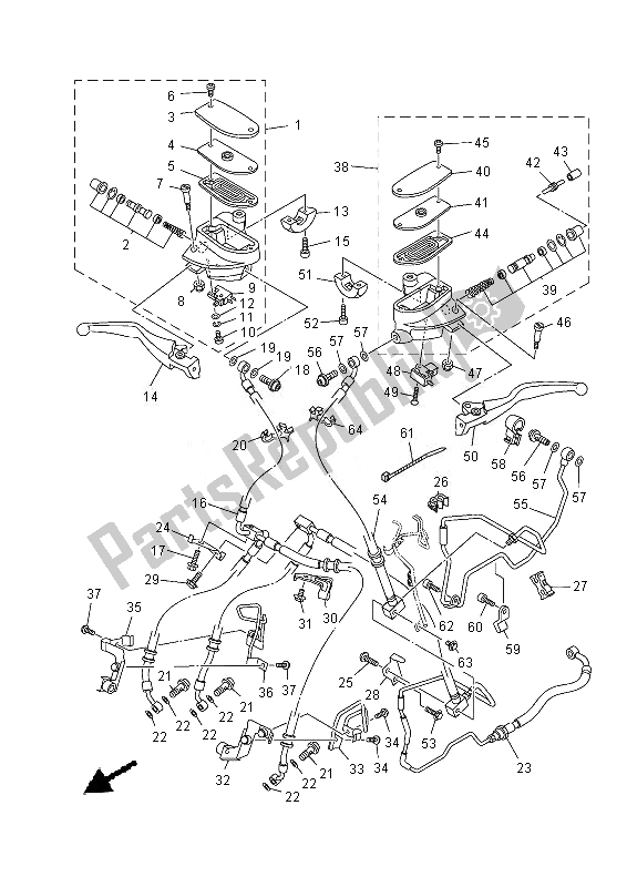 Todas las partes para Cilindro Maestro Delantero de Yamaha XV 1900A 2013