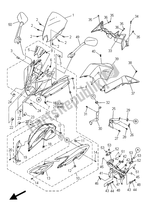 Wszystkie części do Os? Ona 1 Yamaha XJ6 FA 600 2015