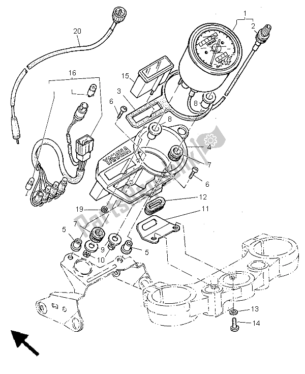Alle onderdelen voor de Meter van de Yamaha TT 600R 1997