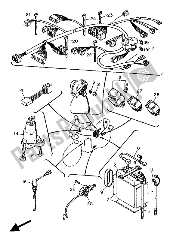 Toutes les pièces pour le électrique 2 du Yamaha FZ 750R 1988