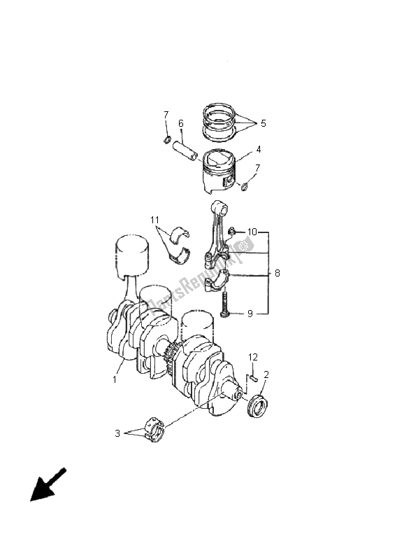 Tutte le parti per il Albero Motore E Pistone del Yamaha XJ 600S Diversion 2001