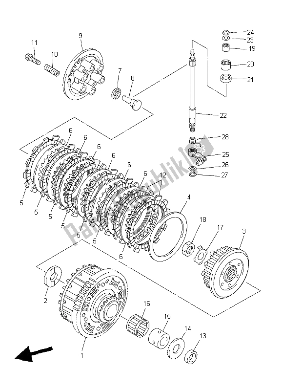 Todas las partes para Embrague de Yamaha YZF R6 600 2004