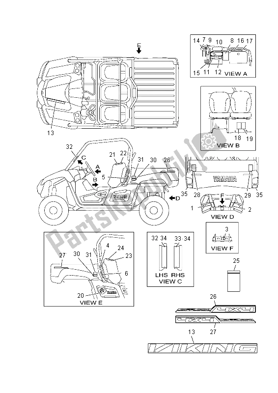 Wszystkie części do Emblemat I Etykieta 1 Yamaha YXM 700E 2014