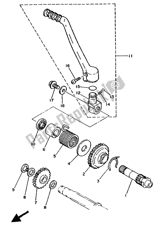 Toutes les pièces pour le Entrée du Yamaha YZ 250 LC 1991