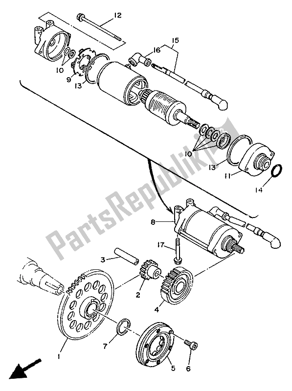 Toutes les pièces pour le Embrayage De Démarrage du Yamaha XTZ 750 Supertenere 1993