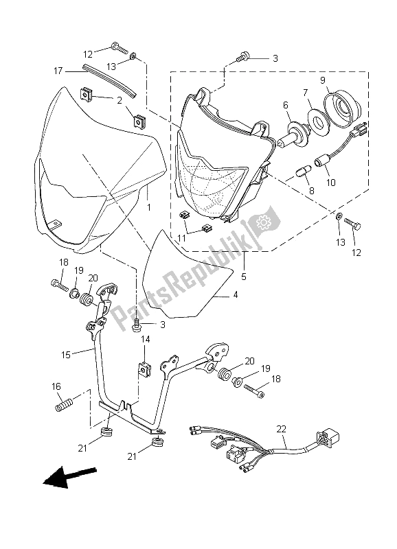 Wszystkie części do Reflektor Yamaha XT 660X 2009