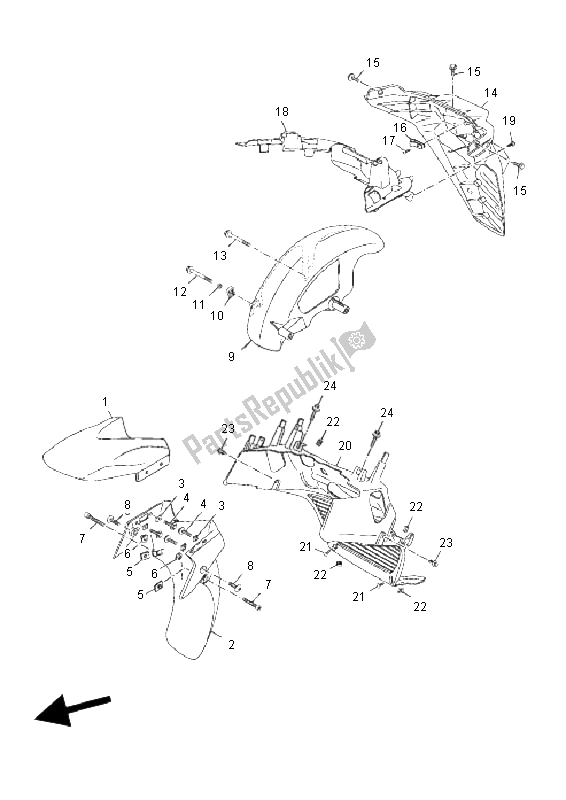 Tutte le parti per il Parafango del Yamaha YP 250R Sport X MAX 2011