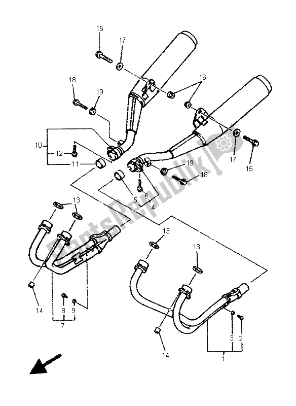 Tutte le parti per il Scarico del Yamaha XJ 600S Diversion 1996