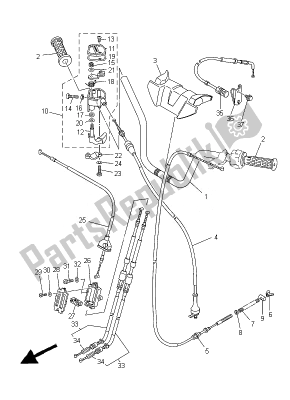 Wszystkie części do Uchwyt Kierownicy I Kabel Yamaha YFM 125F Grizzly 2X4 2013