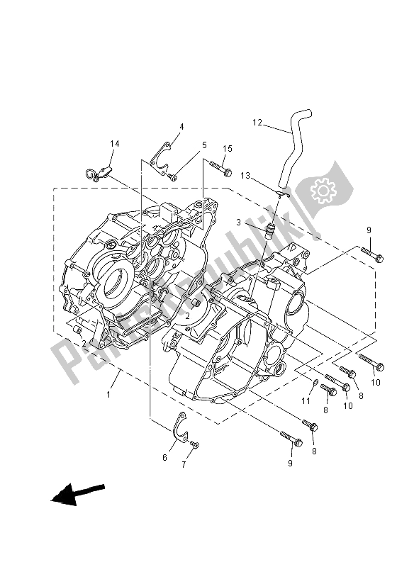 All parts for the Crankcase of the Yamaha YFM 350R 2012