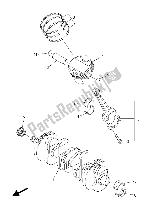 All parts for the Crankshaft & Piston of the Yamaha FZ8 N 800 2015