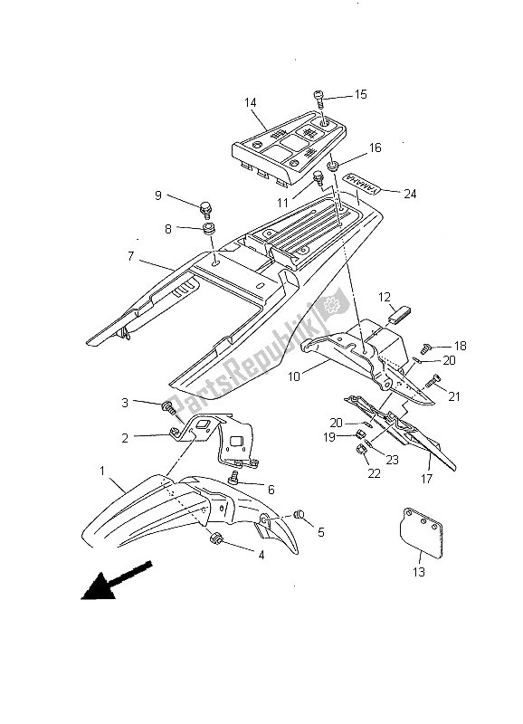 All parts for the Fender of the Yamaha TW 125 2000