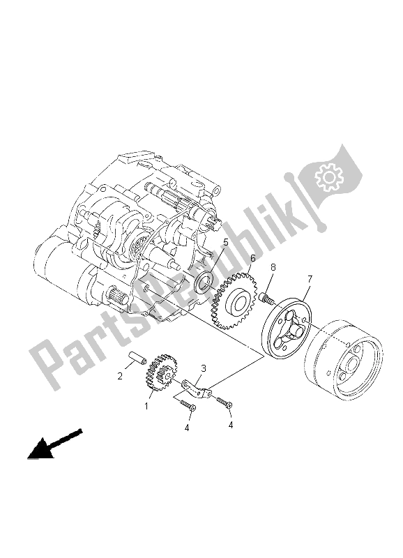 All parts for the Starter Clutch of the Yamaha TT R 125E SW LW 2012