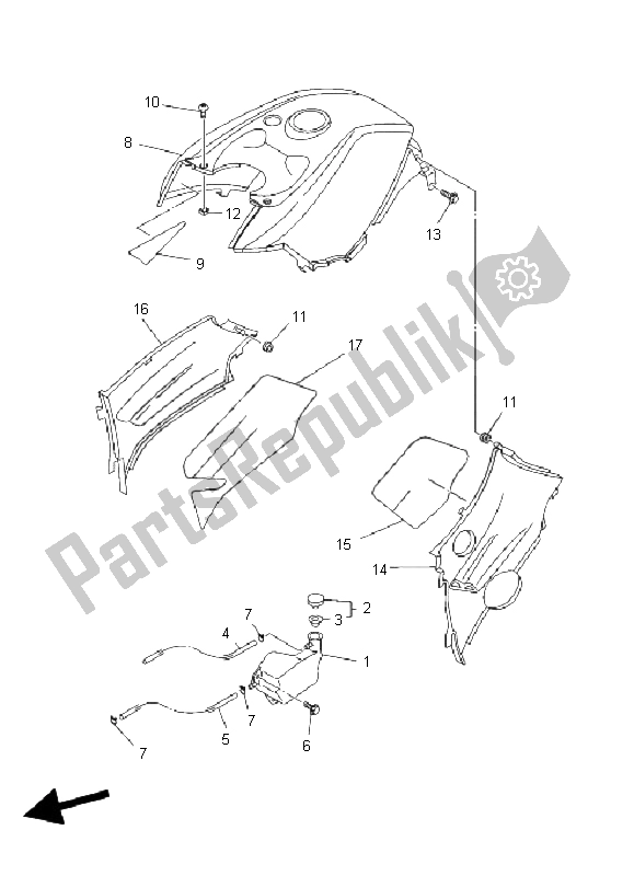 All parts for the Side Cover of the Yamaha YFM 450 FA Kodiak 4X4 2004