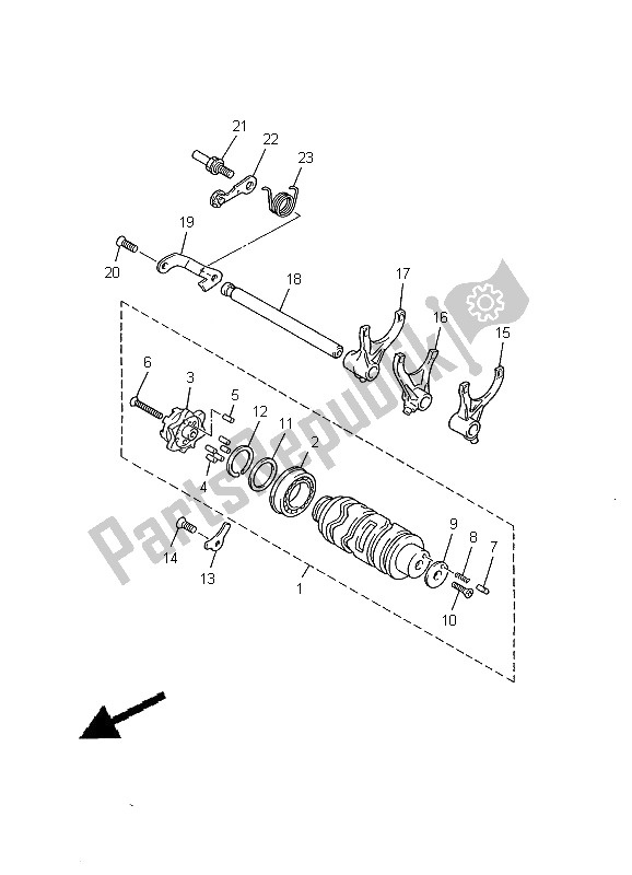 Toutes les pièces pour le Came Et Fourchette De Changement De Vitesse du Yamaha XJ 600N 2000