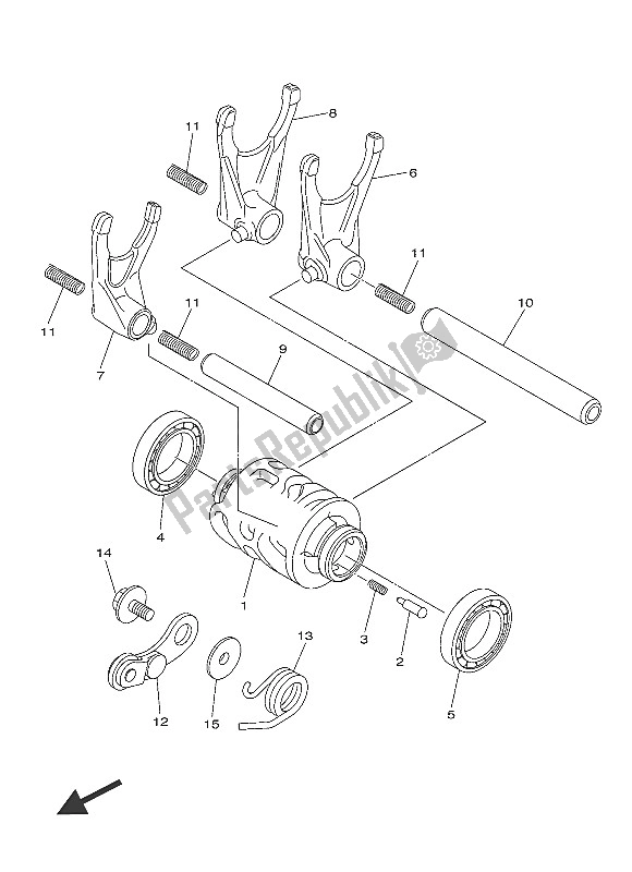 Toutes les pièces pour le Came Et Fourchette De Changement De Vitesse du Yamaha YZ 250F 60 TH Anniversary 2016