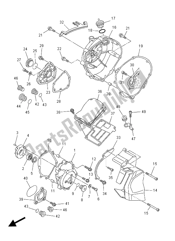 Tutte le parti per il Coperchio Del Carter 1 del Yamaha FZ1 SA 1000 2012