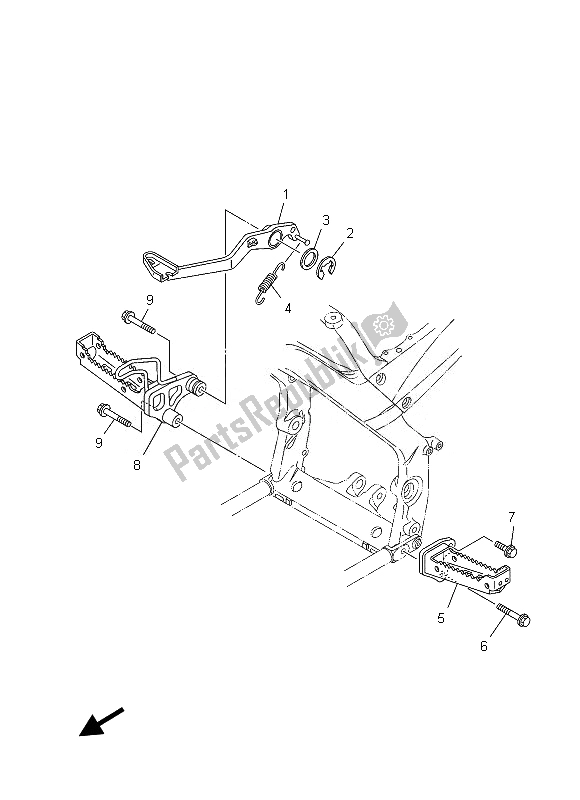Wszystkie części do Podstawka I Podnó? Ek Yamaha YFM 700 Rsed 2013