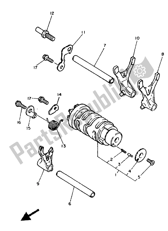 Toutes les pièces pour le Came Et Fourchette De Changement De Vitesse du Yamaha FZR 400 RR 1992