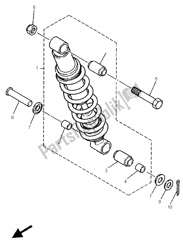 Todas las partes para Suspensión Trasera de Yamaha XT 600E 1997
