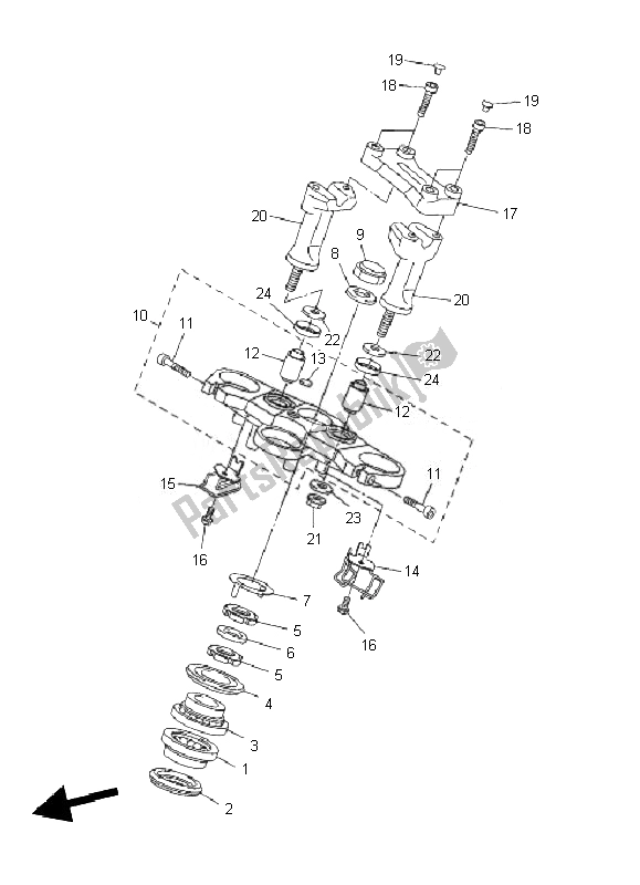 All parts for the Steering of the Yamaha FZ1 SA Fazer 1000 2010