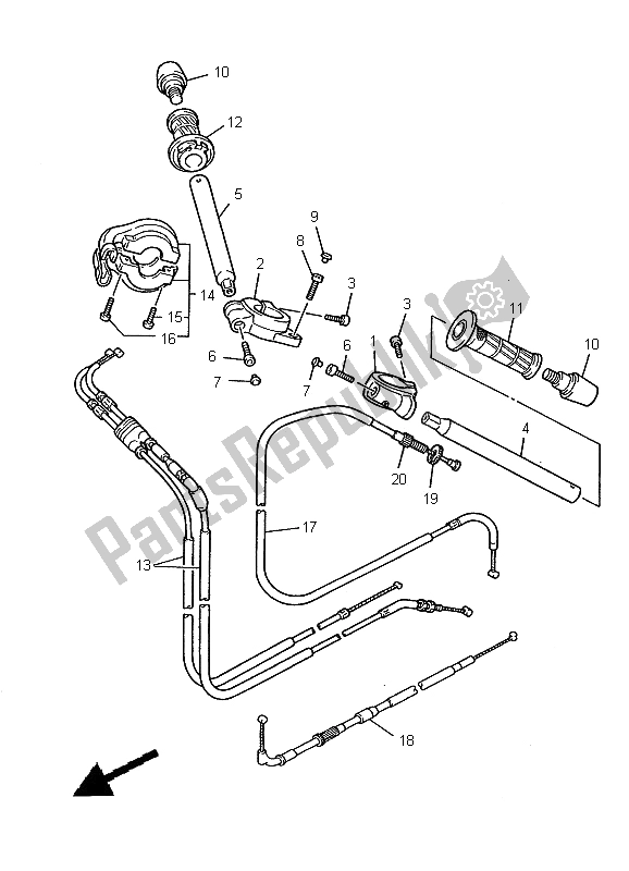 Toutes les pièces pour le Poignée Et Câble De Direction du Yamaha YZF 600R Thundercat 2000