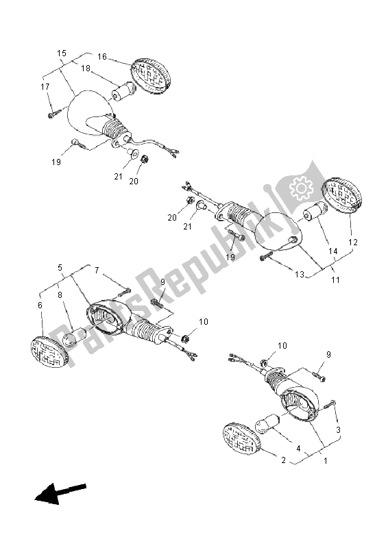 Toutes les pièces pour le Lumière Clignotante du Yamaha MT 03 660 2011