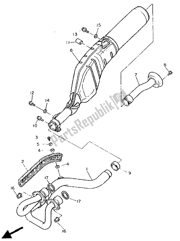 Toutes les pièces pour le échappement du Yamaha XT 600Z Tenere 1988