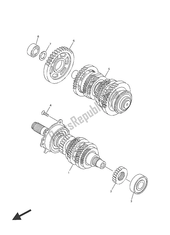 Todas las partes para Transmisión de Yamaha FJR 1300A 2016