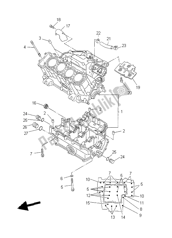 Tutte le parti per il Carter del Yamaha FZS 1000 Fazer 2002